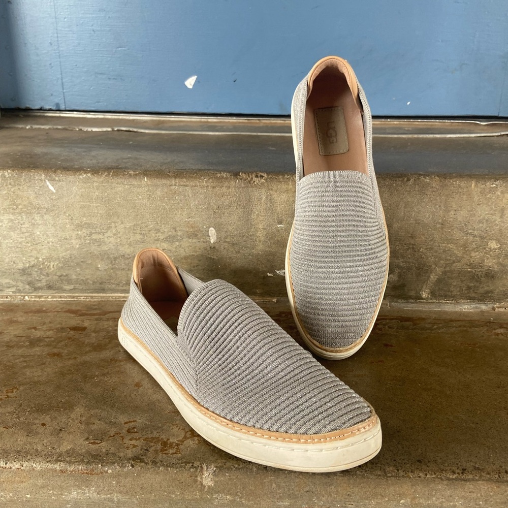 UGG Silver Sparkle Textured Slip On Sneaker